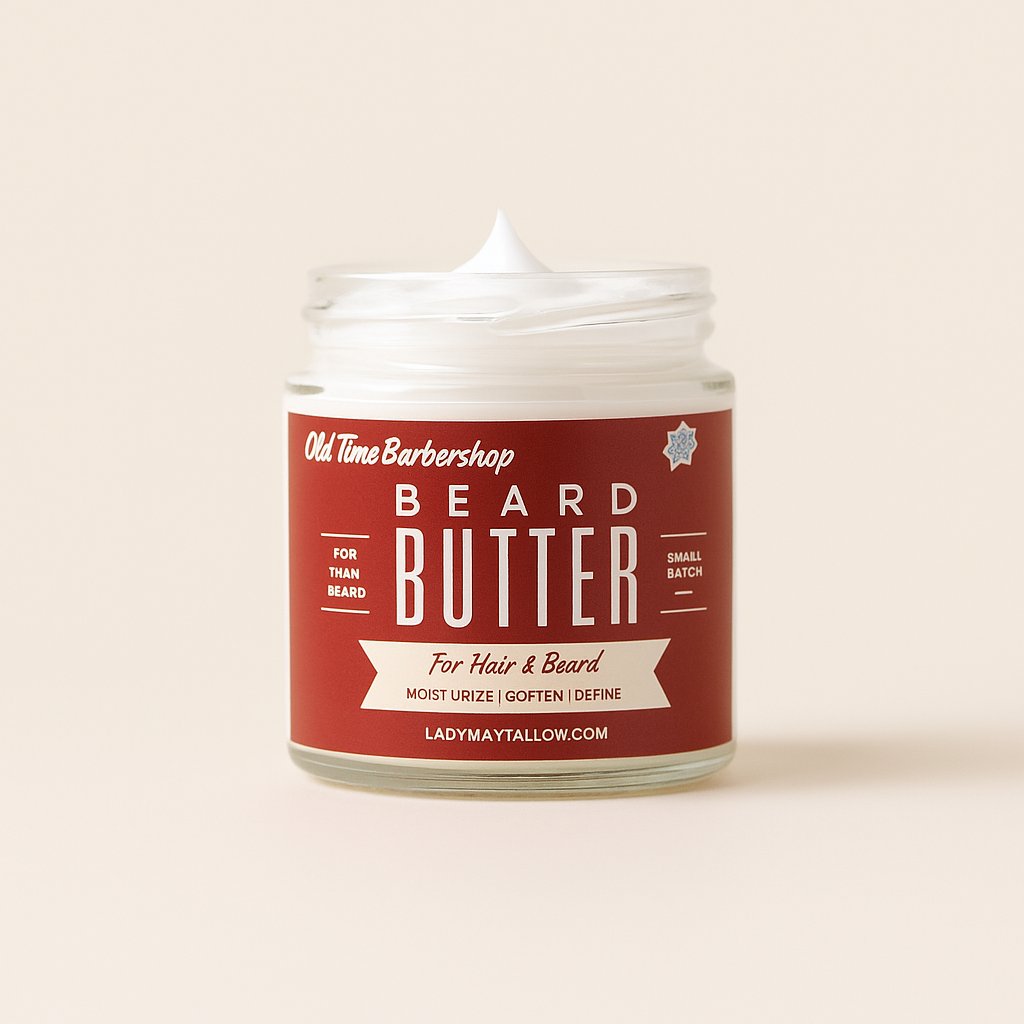 Tallow Man Old Time Barbershop Beard & Body Butter – Men’s Grooming Balm (9oz)