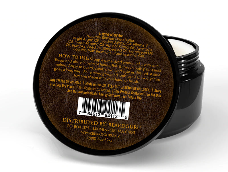 BeardGuru Old Leather Beard Cream – Softens, Shapes & Smooths