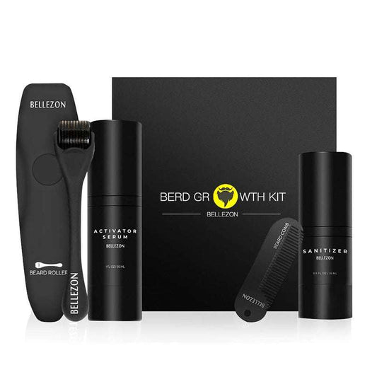 Beard Care Kit – Growth Liquid with Micro-Needle Roller & Comb