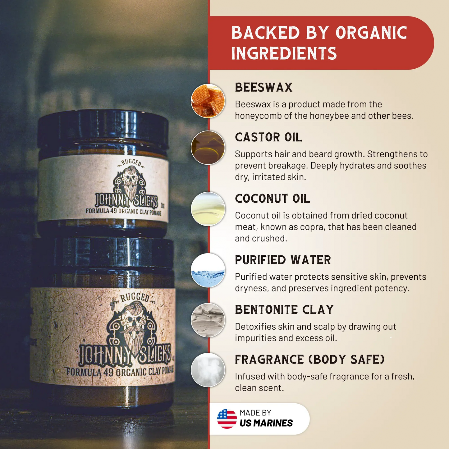 Organic Clay Pomade – Matte Finish, Natural Hold