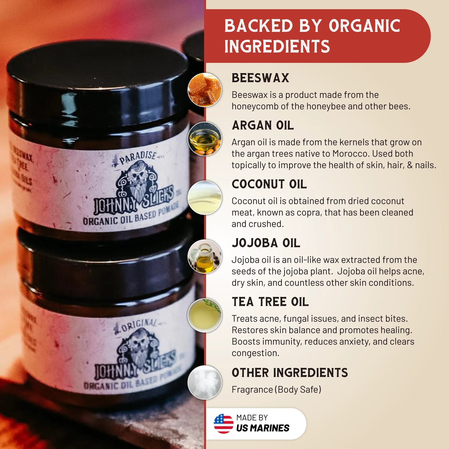 Organic Oil-Based Pomade | Strong Hold & Natural Shine