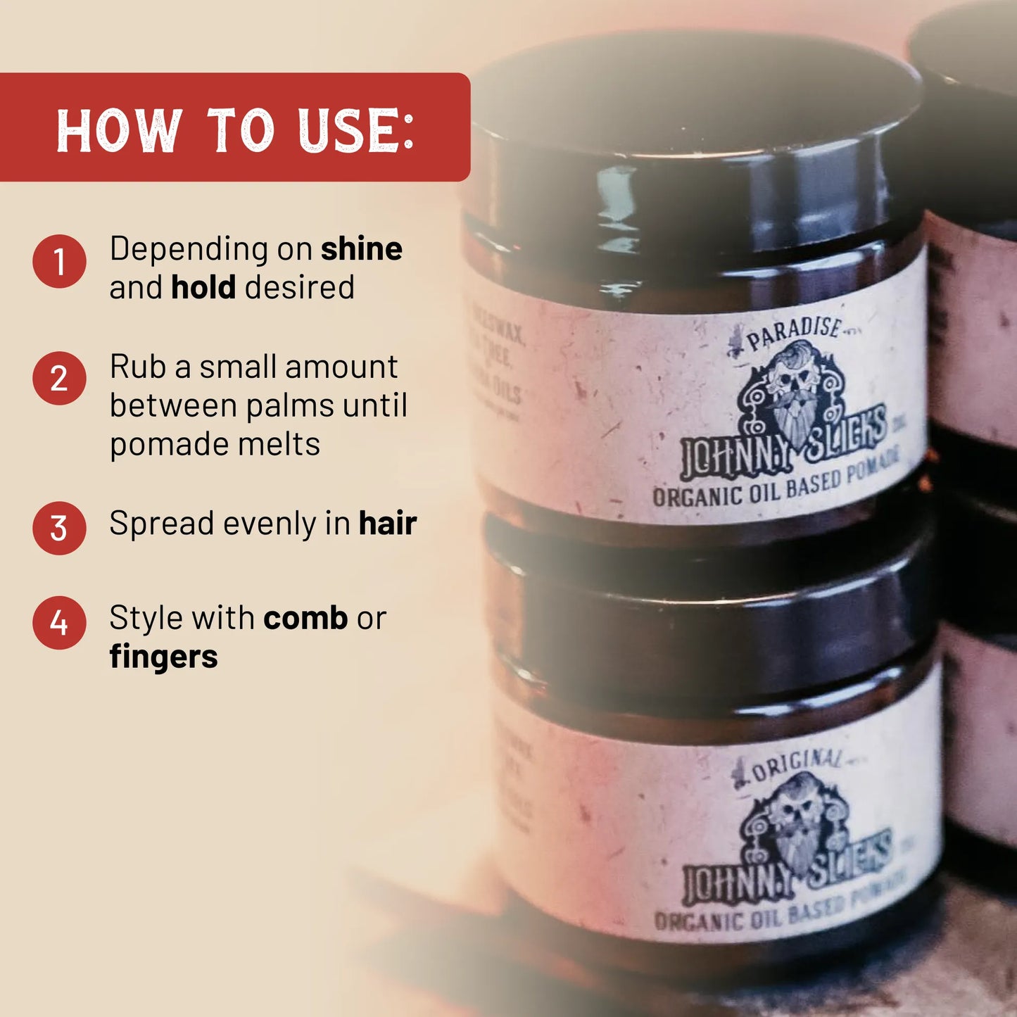 Organic Oil-Based Pomade | Strong Hold & Natural Shine