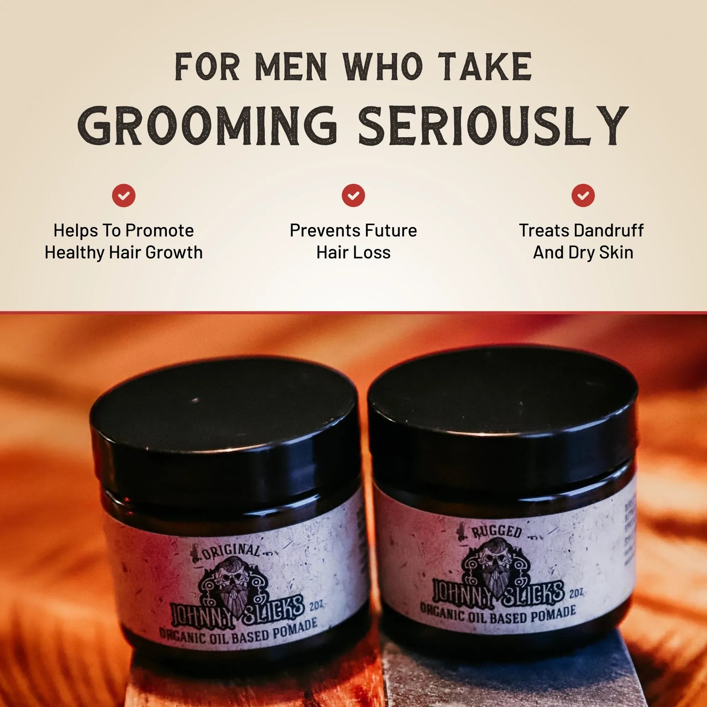 Organic Oil-Based Pomade | Strong Hold & Natural Shine